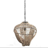 Hanglamp October Cream Metal Hanging lamp with Beads Round Ptmd , Hanglamp , PTMD , livinglovely.nl