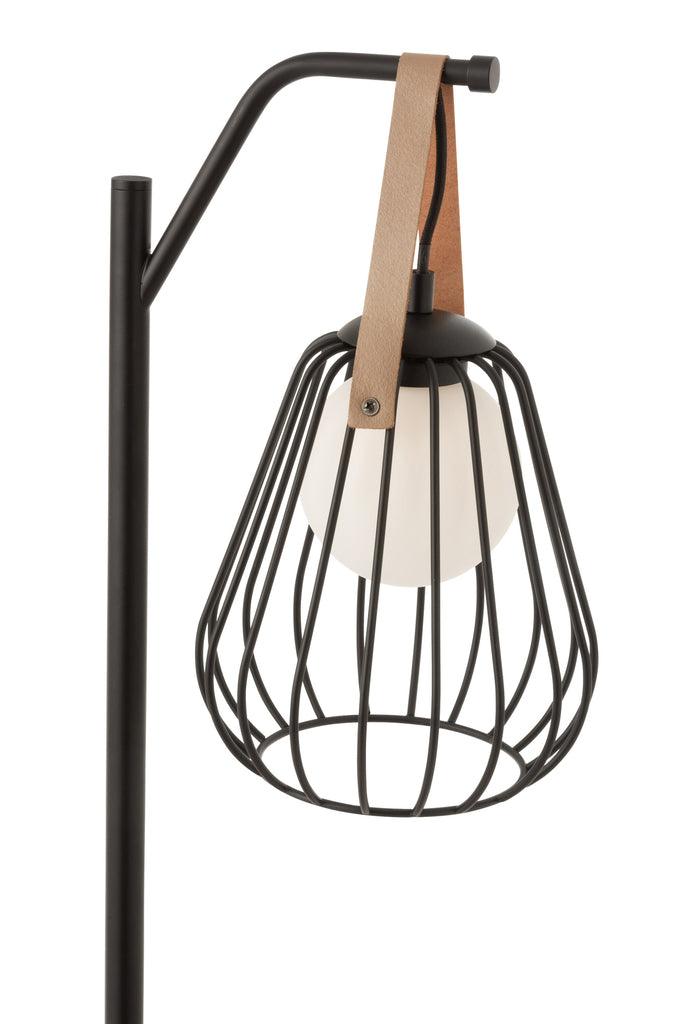 Hanglamp Rond Raffia Zwart/Naturel Large , Hanglamp , J-Line , livinglovely.nl