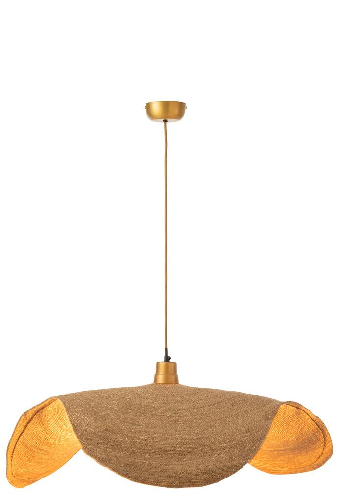 Hanglamp Rond Raffia Zwart/Naturel Large , Hanglamp , J-Line , livinglovely.nl