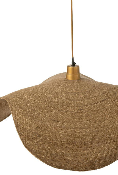 Hanglamp Rond Raffia Zwart/Naturel Large , Hanglamp , J-Line , livinglovely.nl