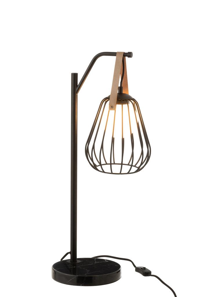 Hanglamp Rond Raffia Zwart/Naturel Large , Hanglamp , J-Line , livinglovely.nl