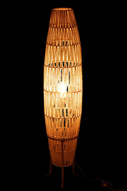 Hanglamp Rond Raffia Zwart/Naturel Large , Hanglamp , J-Line , livinglovely.nl