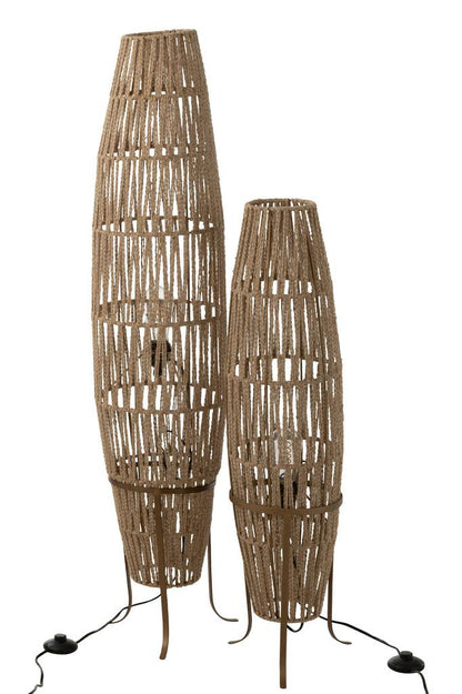 Hanglamp Rond Raffia Zwart/Naturel Large , Hanglamp , J-Line , livinglovely.nl