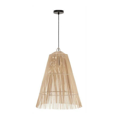 Hanglamp Sanur van MUST Living, langgerekte gevlochten kap van kokosnootblad in naturel