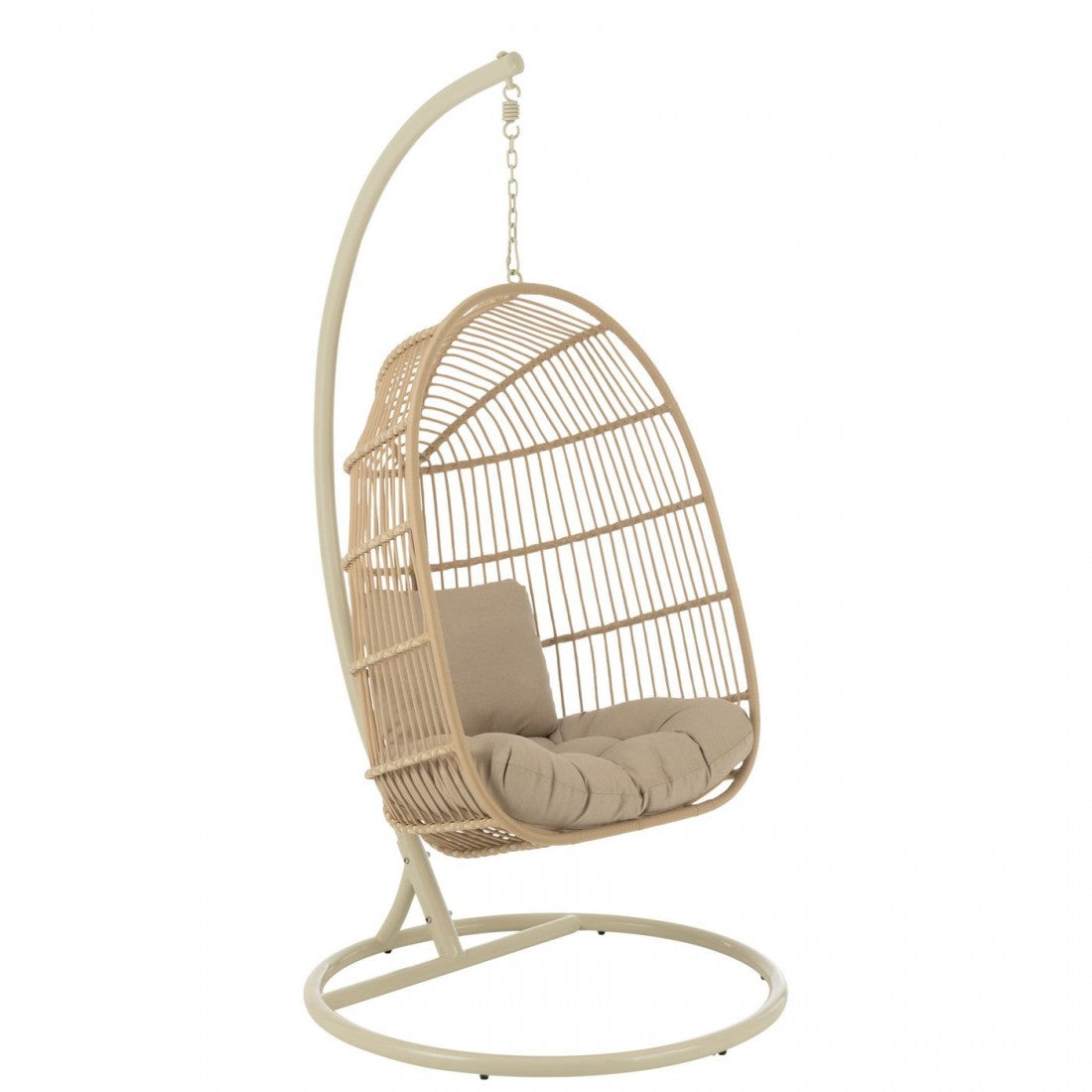 Hangstoel Egga Metaal/Koord Beige - Hangstoel - J-Line - livinglovely.nl