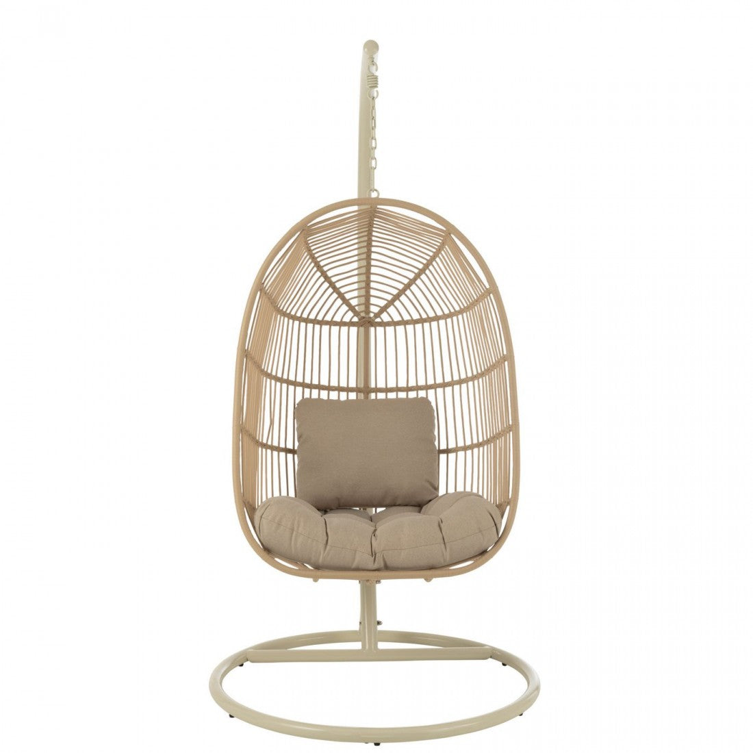 Hangstoel Egga Metaal/Koord Beige - Hangstoel - J-Line - livinglovely.nl