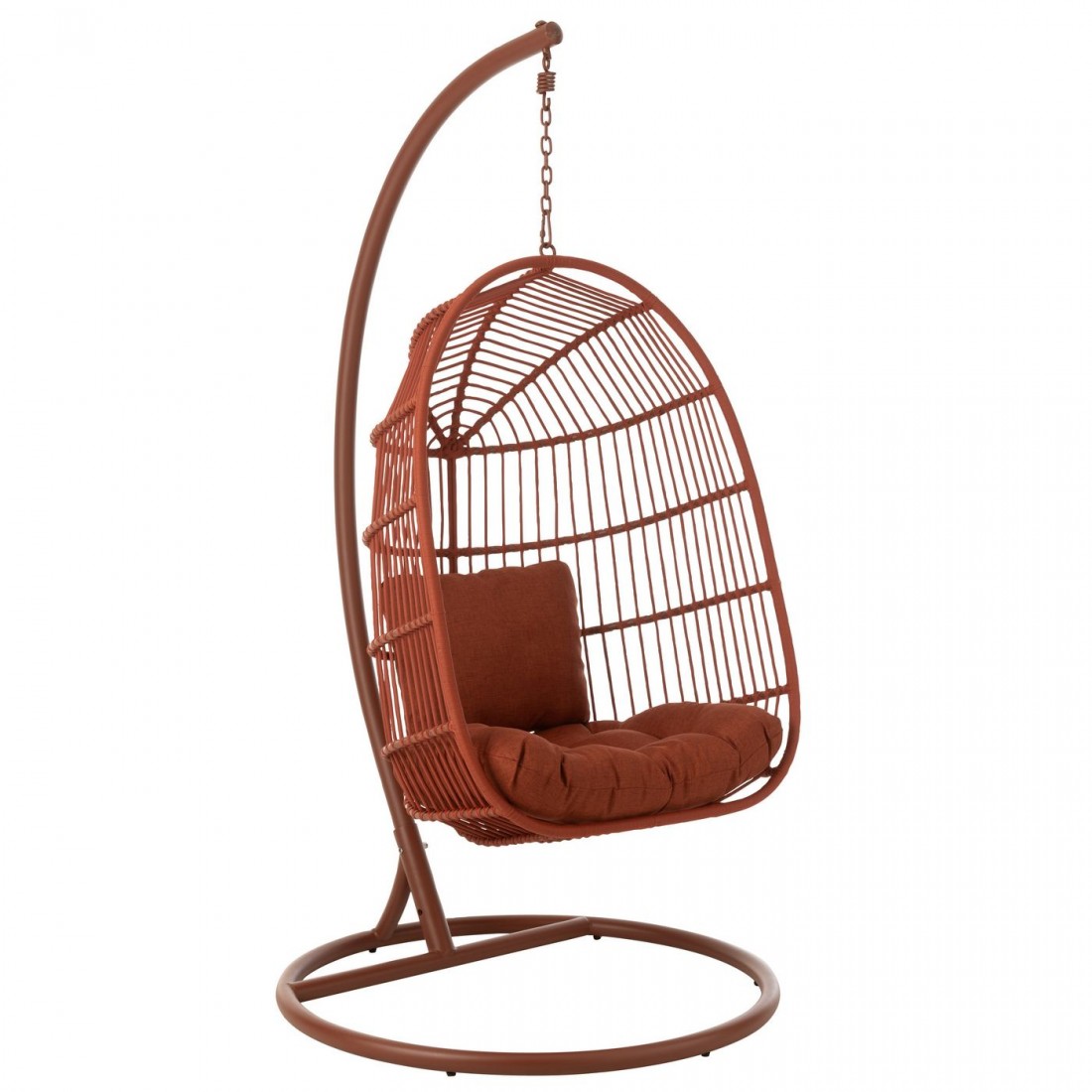Hangstoel Egga Metaal/Koord Rood - Hangstoel - J-Line - livinglovely.nl