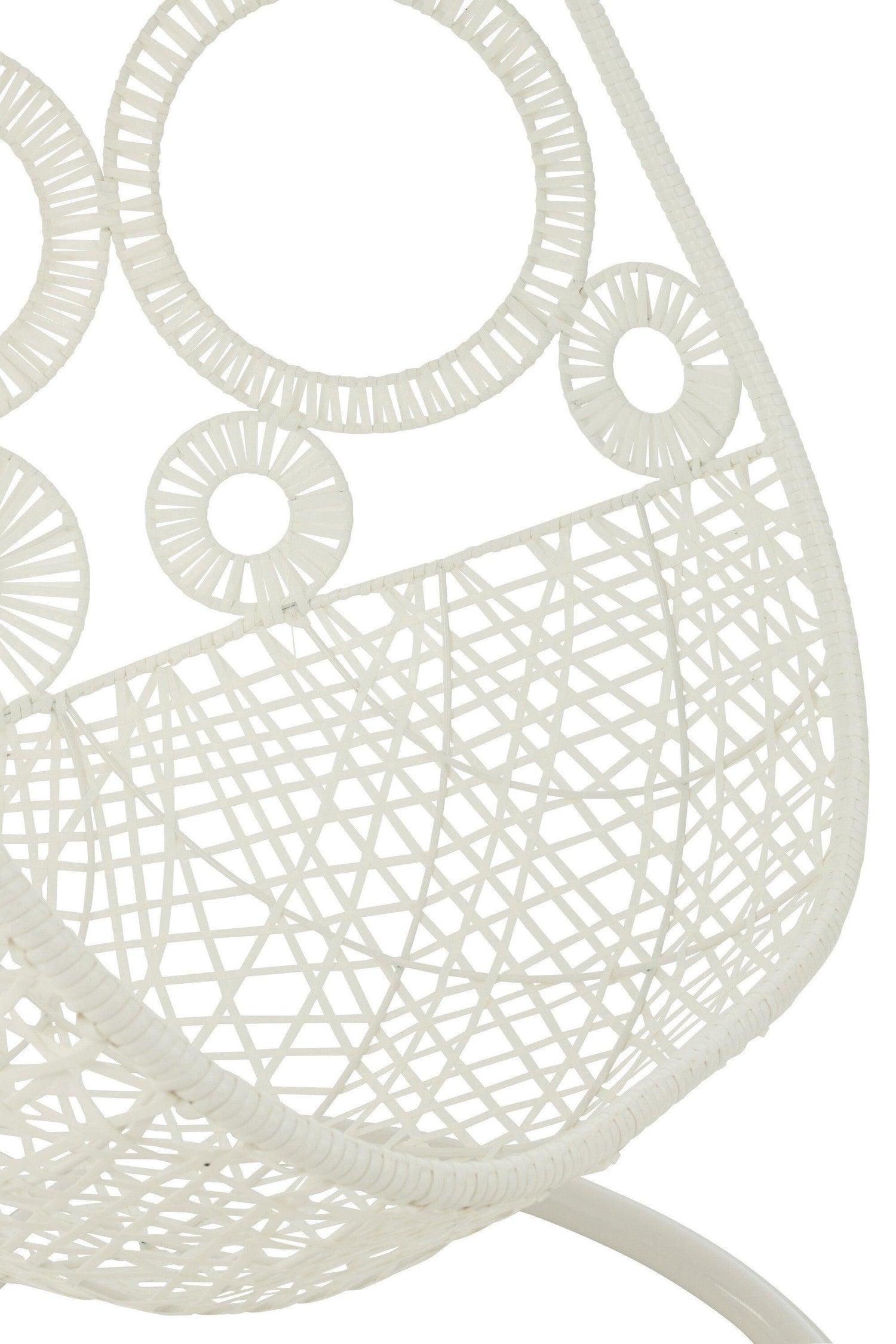 Hangstoel + Kussens Bula Metaal/Riet Wit - Hangstoel - J-Line - livinglovely.nl