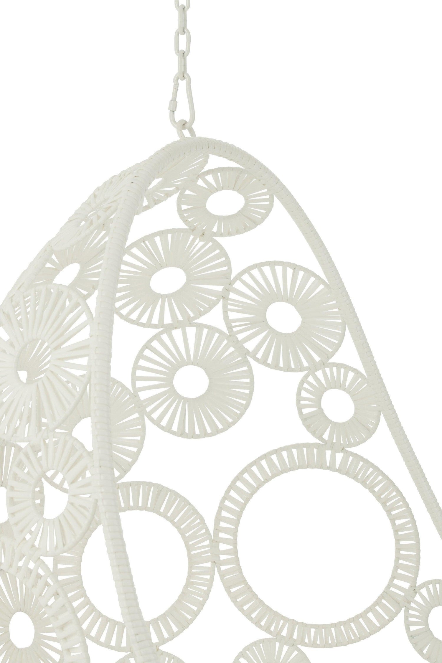 Hangstoel + Kussens Bula Metaal/Riet Wit - Hangstoel - J-Line - livinglovely.nl