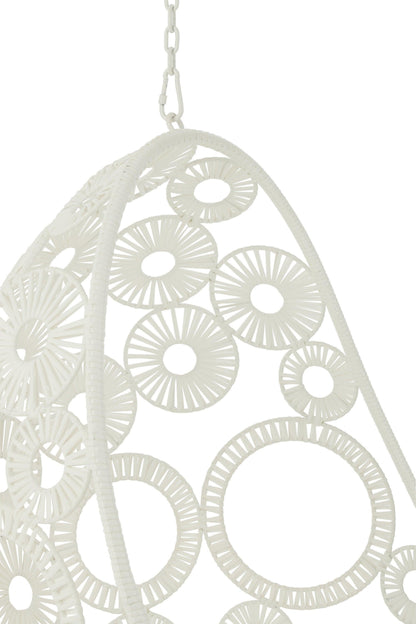 Hangstoel + Kussens Bula Metaal/Riet Wit - Hangstoel - J-Line - livinglovely.nl