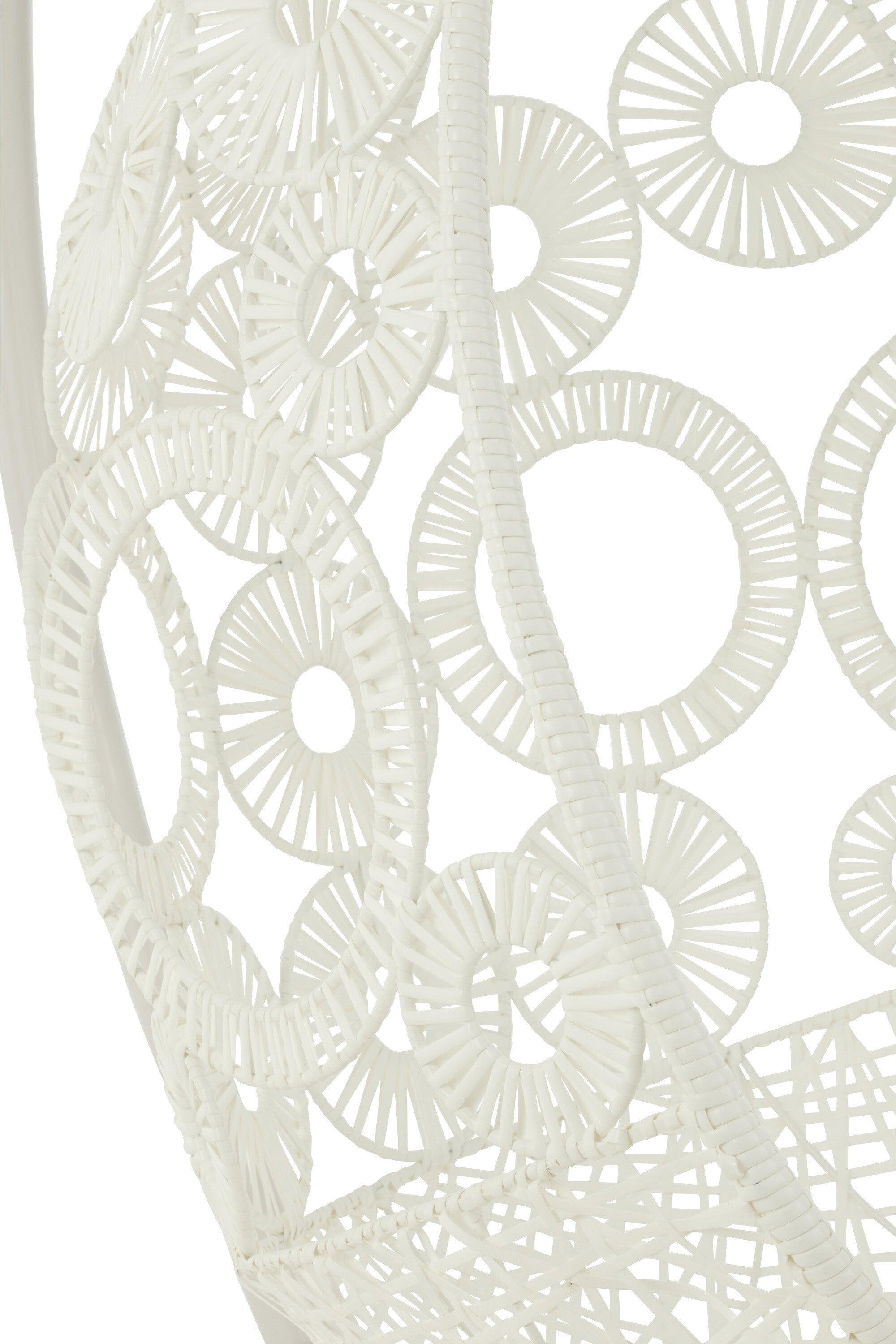 Hangstoel + Kussens Bula Metaal/Riet Wit - Hangstoel - J-Line - livinglovely.nl