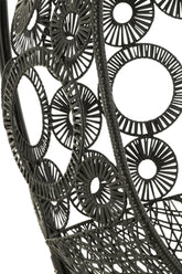 Hangstoel + Kussens Bula Metaal/Riet Zwart - Hangstoel - J-Line - livinglovely.nl