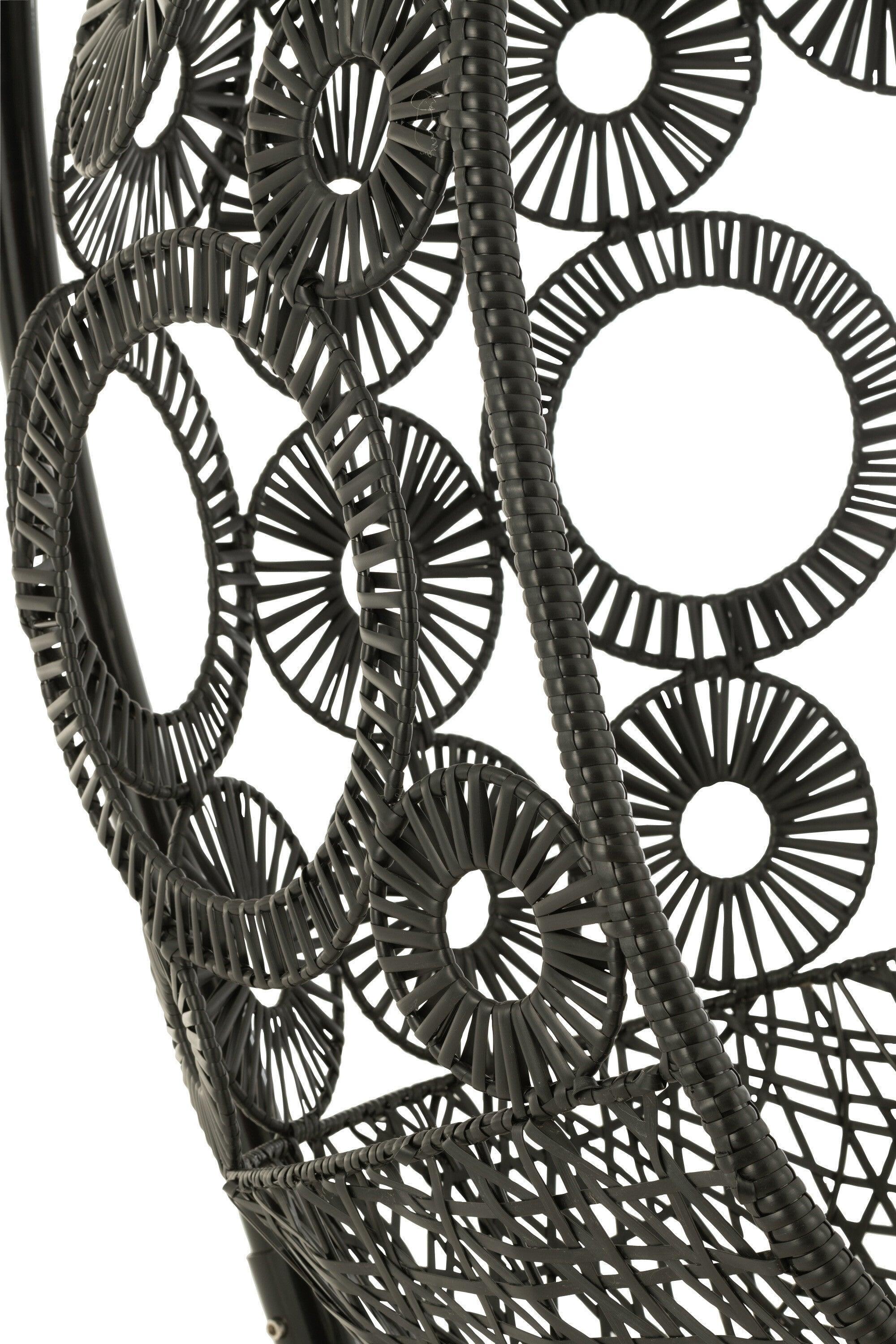 Hangstoel + Kussens Bula Metaal/Riet Zwart - Hangstoel - J-Line - livinglovely.nl