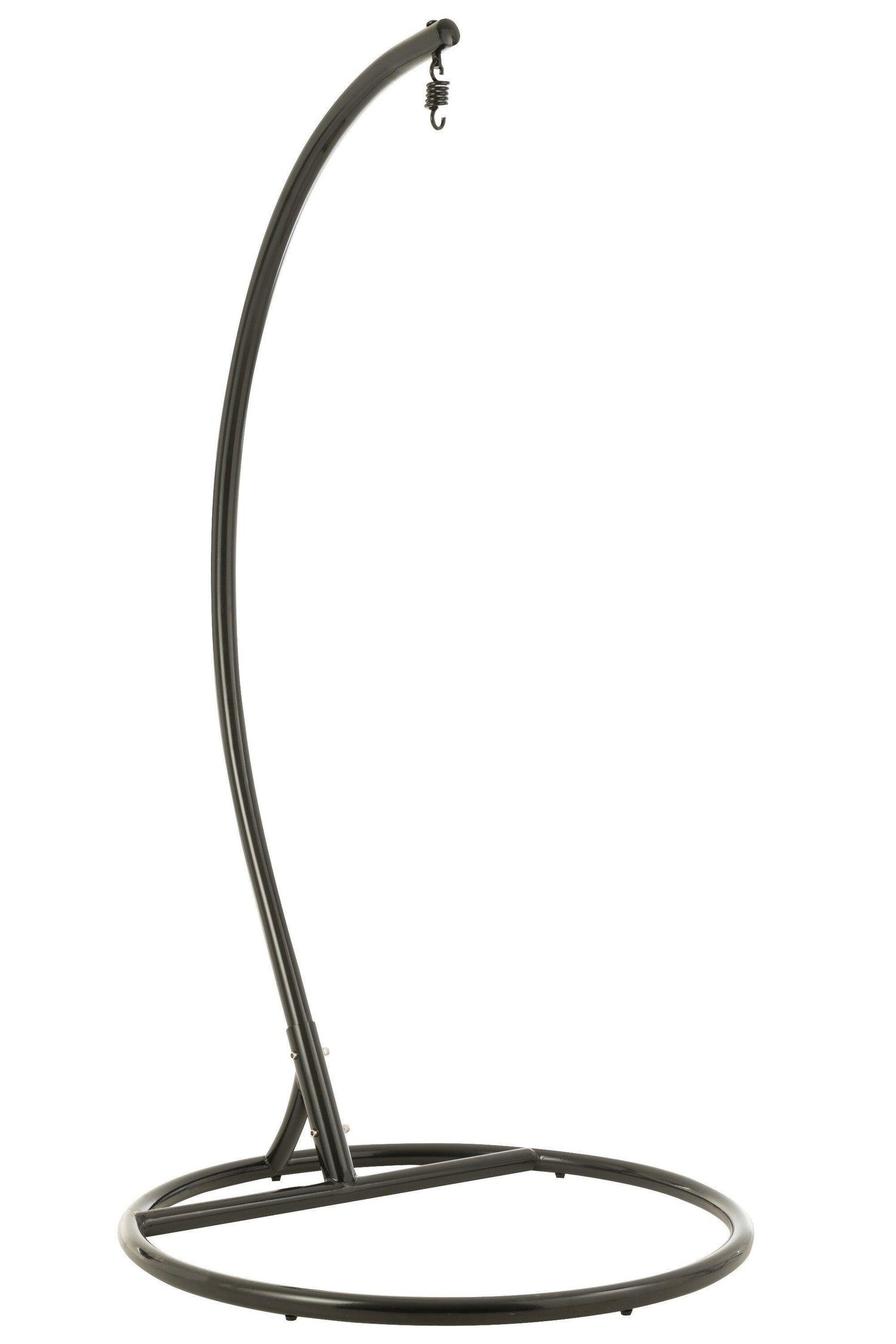 Hangstoel + Kussens Bula Metaal/Riet Zwart - Hangstoel - J-Line - livinglovely.nl