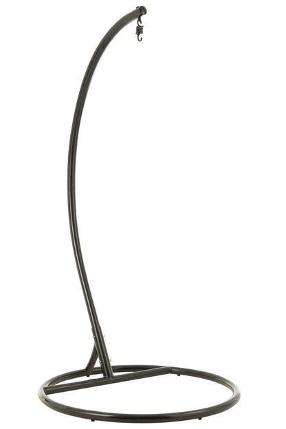 Hangstoel + Kussens Bula Metaal/Riet Zwart - Hangstoel - J-Line - livinglovely.nl