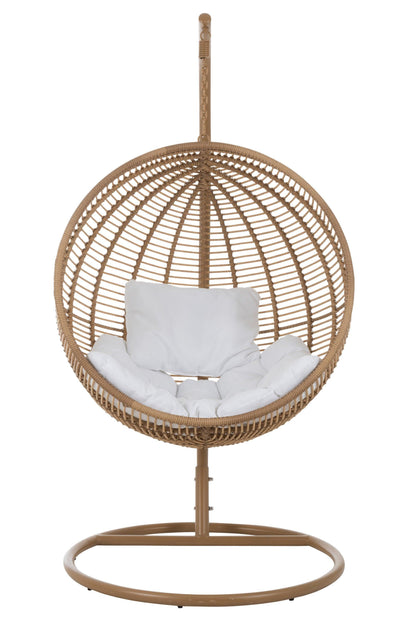 Hangstoel Rond Staal Naturel 119x110x193cm - Hangstoel - J-Line - livinglovely.nl