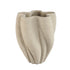 Hastin vaas van PTMD, beige cementen vaas met golvende ribbels en 3D effect
