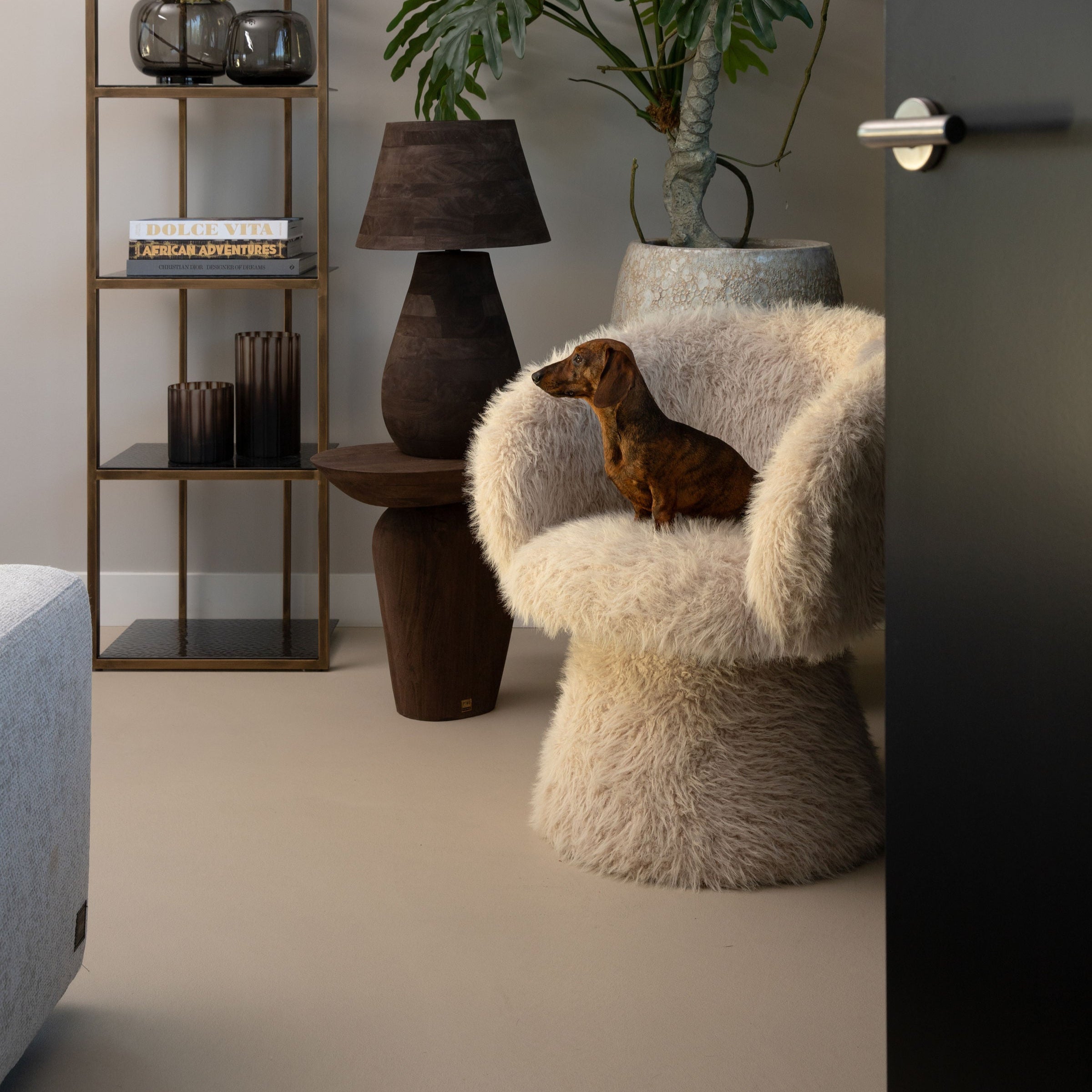 Hermes Beige Dining Chair Hair PTMD - Eetkamerstoel - PTMD - livinglovely.nl