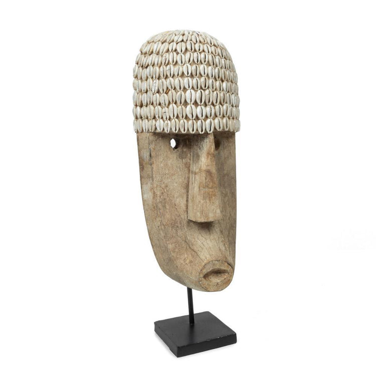 Het Cowrie Masker on Stand - Large , Ornament , Bazar Bizar , livinglovely.nl