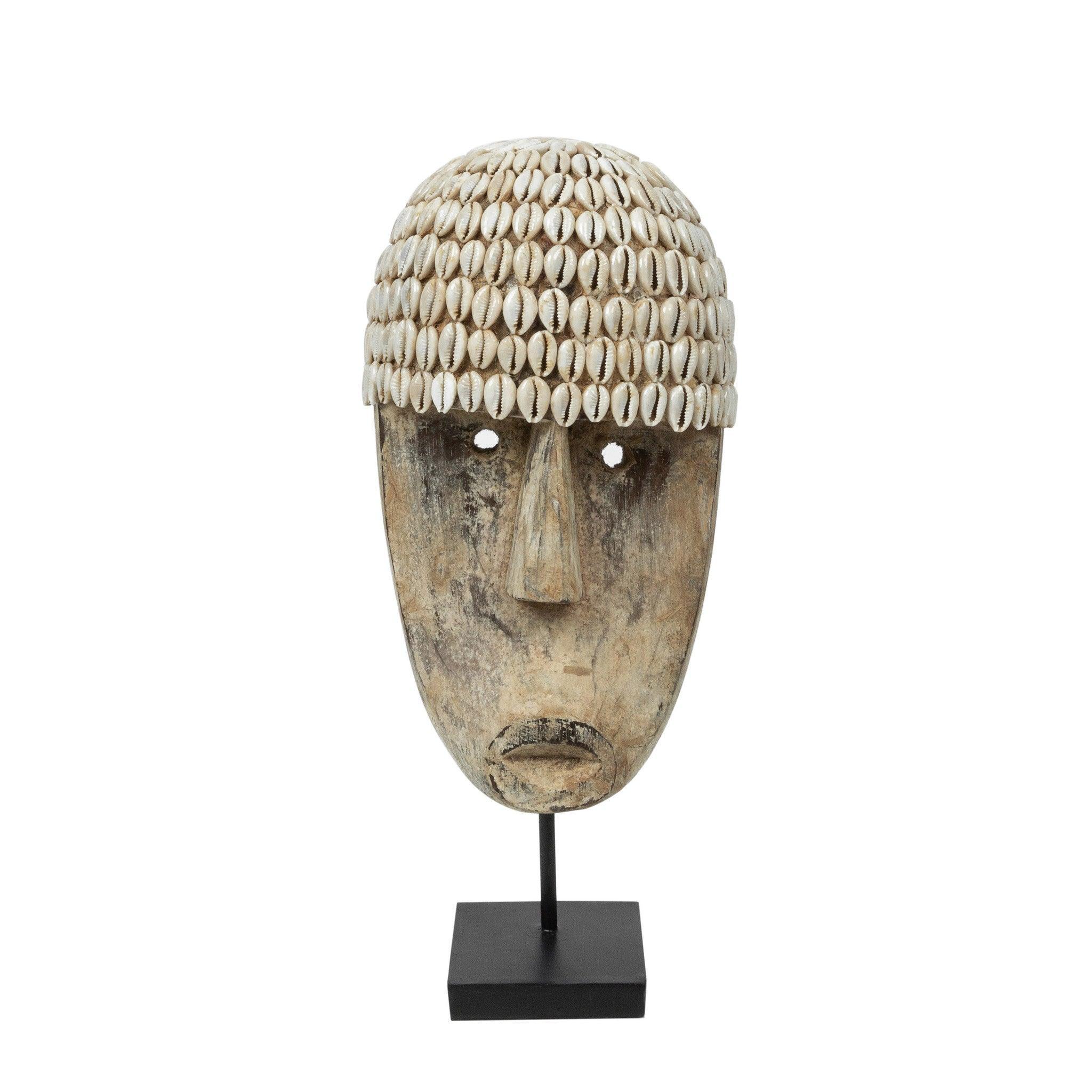 Het Cowrie Masker on Stand - Medium , Ornament , Bazar Bizar , livinglovely.nl