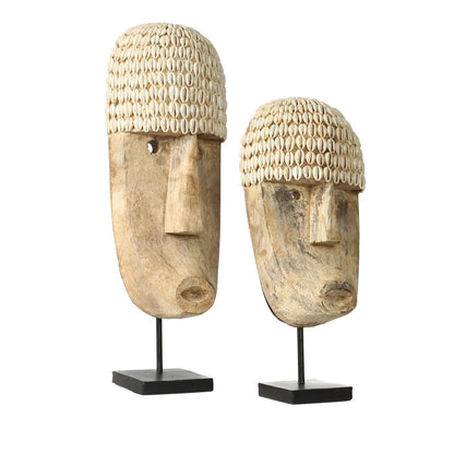 Het Cowrie Masker on Stand - Medium , Ornament , Bazar Bizar , livinglovely.nl