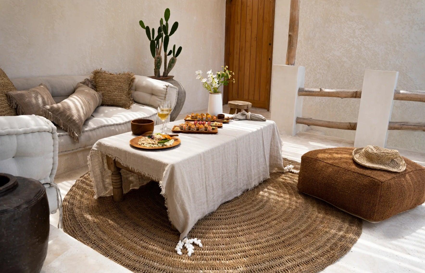 Het Linnen Tafelkleed - Beige - 180x300 - Tafelkleed - Bazar Bizar - livinglovely.nl