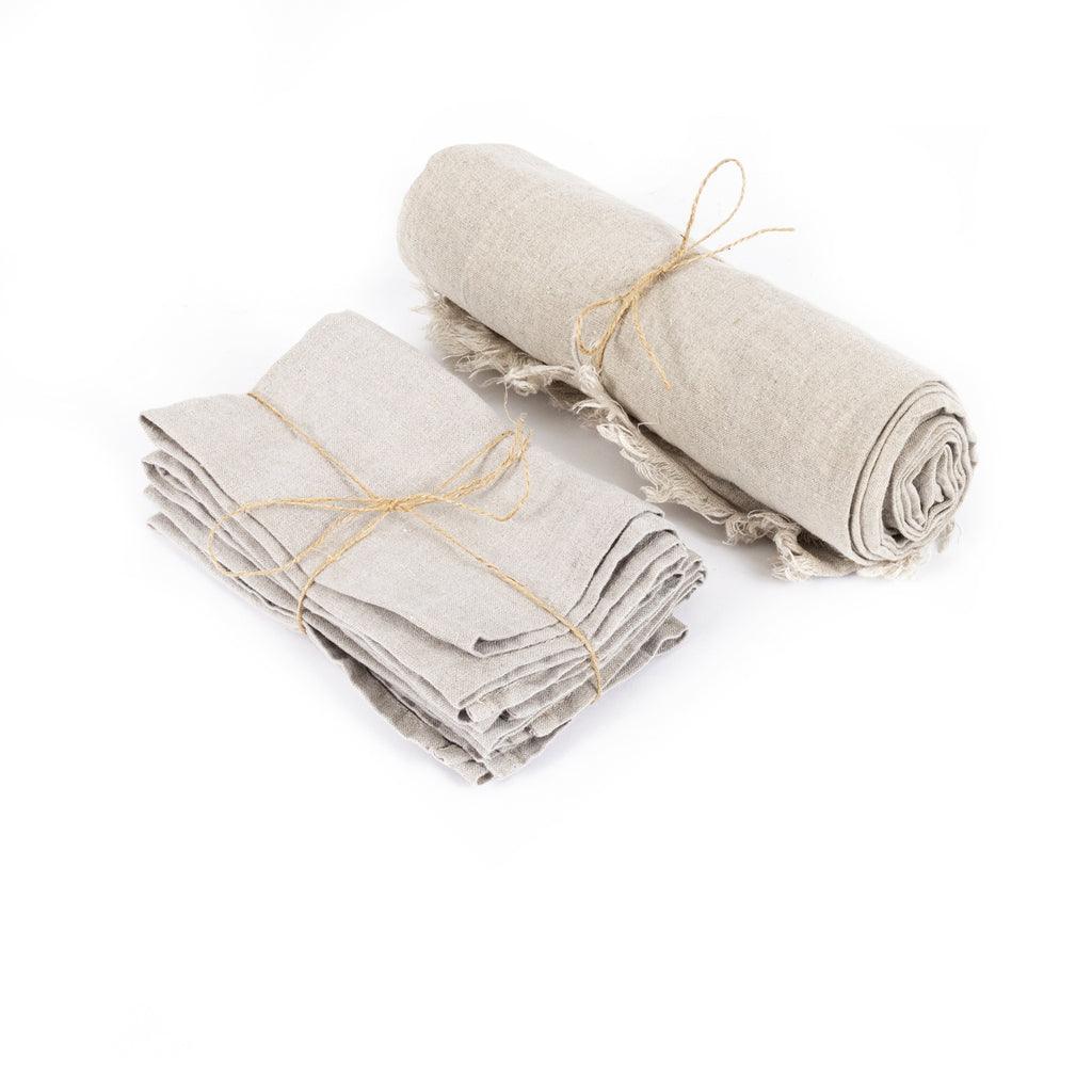 Het Linnen Tafelkleed - Beige - 180x300 - Tafelkleed - Bazar Bizar - livinglovely.nl