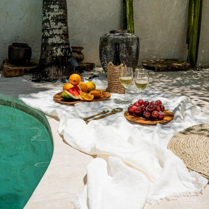 Het Linnen Tafelkleed - Wit - 150x200 - Tafelkleed - Bazar Bizar - livinglovely.nl