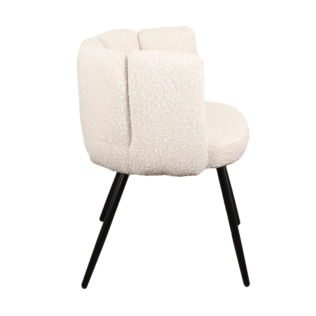 Eetkamerstoel High five White Pearl (boucle)