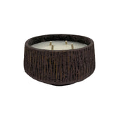 Holden Purple Cement Outdoor Candle Round Gold Finish LowL PTMD - Buitenkaars - PTMD - livinglovely.nl
