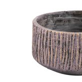 Holden Purple Cement Outdoor Candle Round Gold Finish LowL PTMD - Buitenkaars - PTMD - livinglovely.nl
