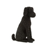 Hond Max Zittend Poly Zwart - Beeld - J-Line - livinglovely.nl