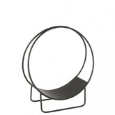 Houder Brandhout Mark Metaal Zwart Large - Openhaard accessoire - J-Line - livinglovely.nl