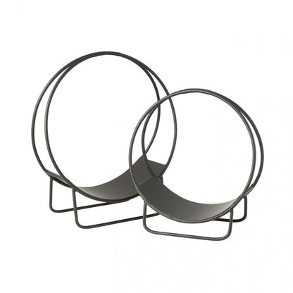 Houder Brandhout Mark Metaal Zwart Small - Openhaard accessoire - J-Line - livinglovely.nl
