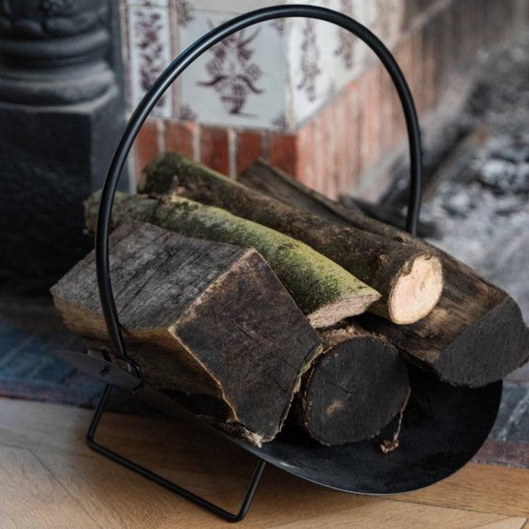 Houder Brandhout New Metaal Zwart J-Line - Openhaard accessoire - J-Line - livinglovely.nl