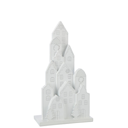 Huis Klassiek Kalk Wit/Zwart H47cm van J-Line op witte achtergrond