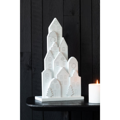 Huis Klassiek Kalk Wit/Zwart van J-Line gestyled in een winters interieur