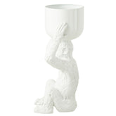 Ijsemmer Aap Polyresine Wit - Keukenaccessoire - J-Line - livinglovely.nl