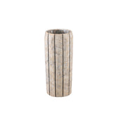 Imani Taupe Cement Pot High With Stripes S PTMD - Pot - PTMD - livinglovely.nl