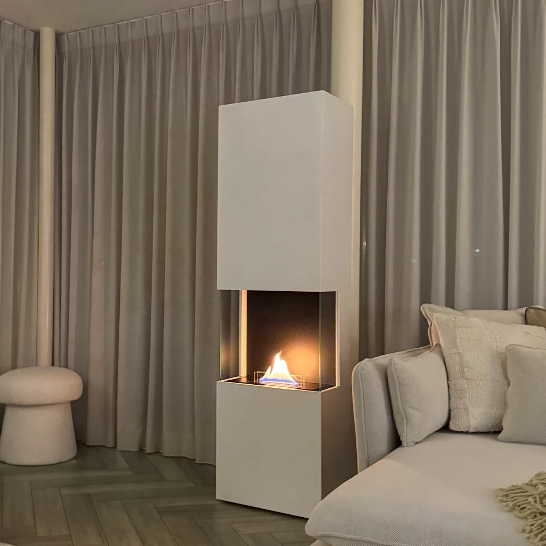 Indie Freestanding Openhaard Wit Tenderflame - Openhaard - Tenderflame - livinglovely.nl