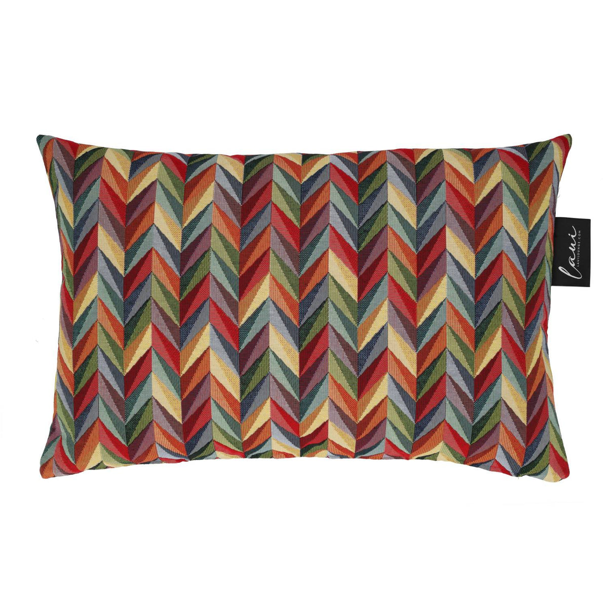 Laui Lounge Indoor Kussen Happy Zigzag 60x40 cm met kleurrijk geweven zigzagdessin