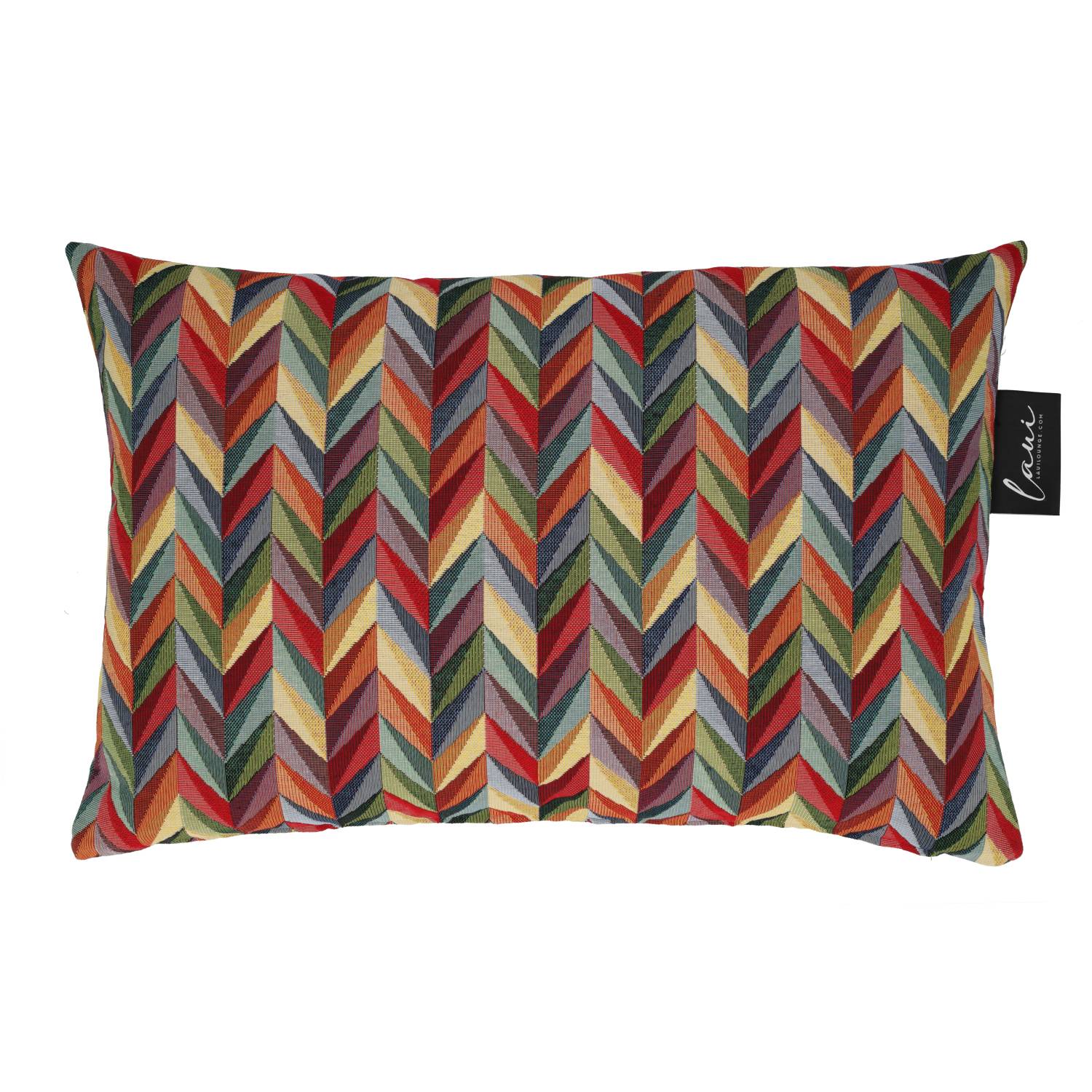 Laui Lounge Indoor Kussen Happy Zigzag 60x40 cm met kleurrijk geweven zigzagdessin