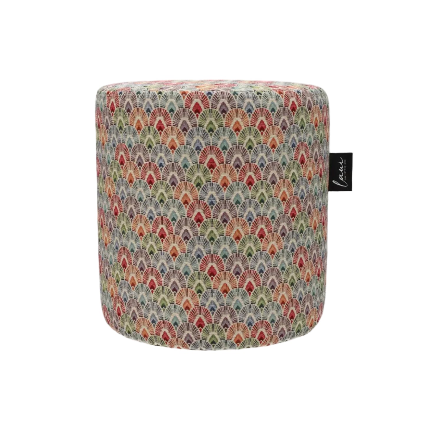 Laui Lounge Indoor Pouf Candice Ø42x48 cm in een kleurrijk gemeleerd dessin