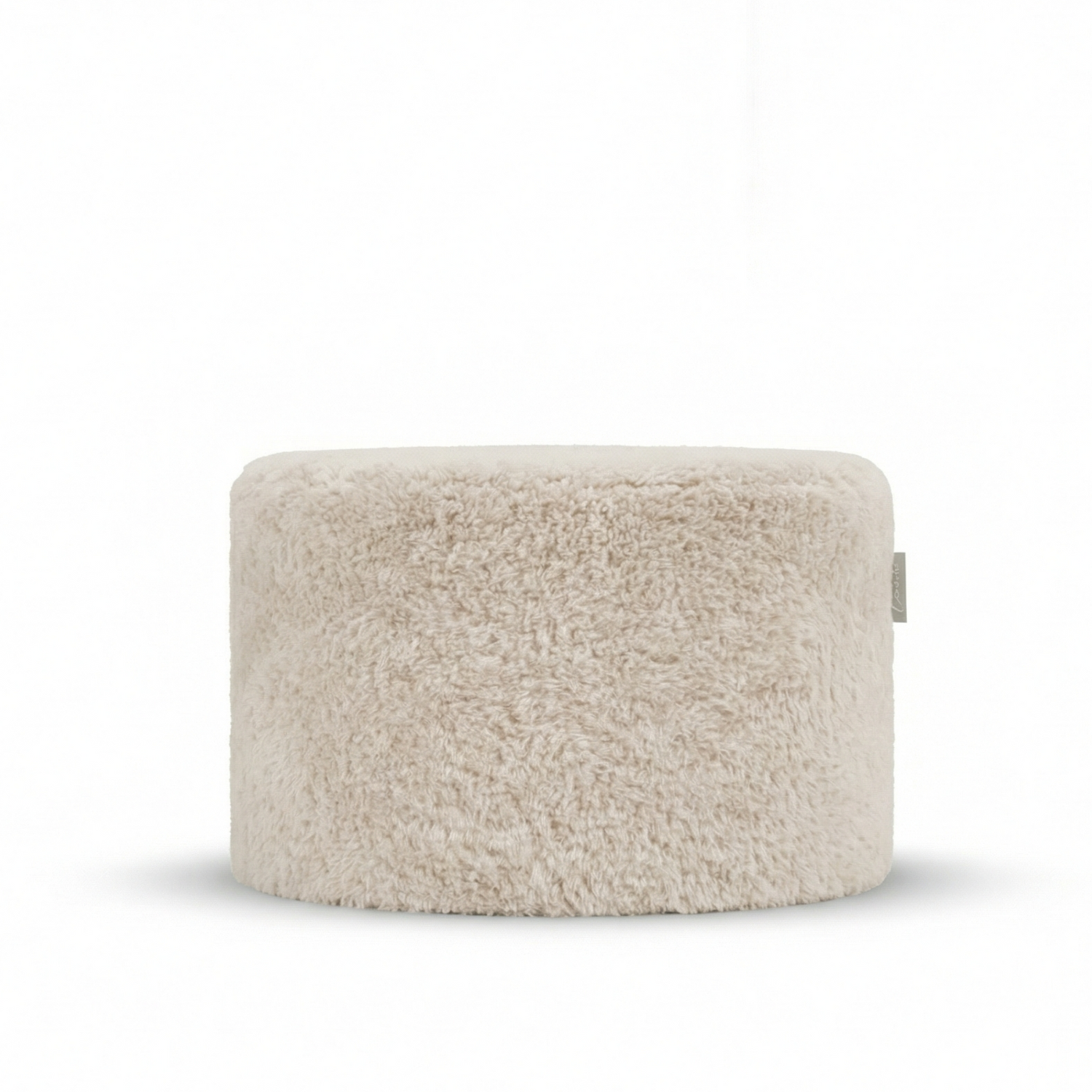 Laui Lounge Indoor Pouf Doodle White Cream Ø68x35 cm, brede ronde poef in gebroken wit