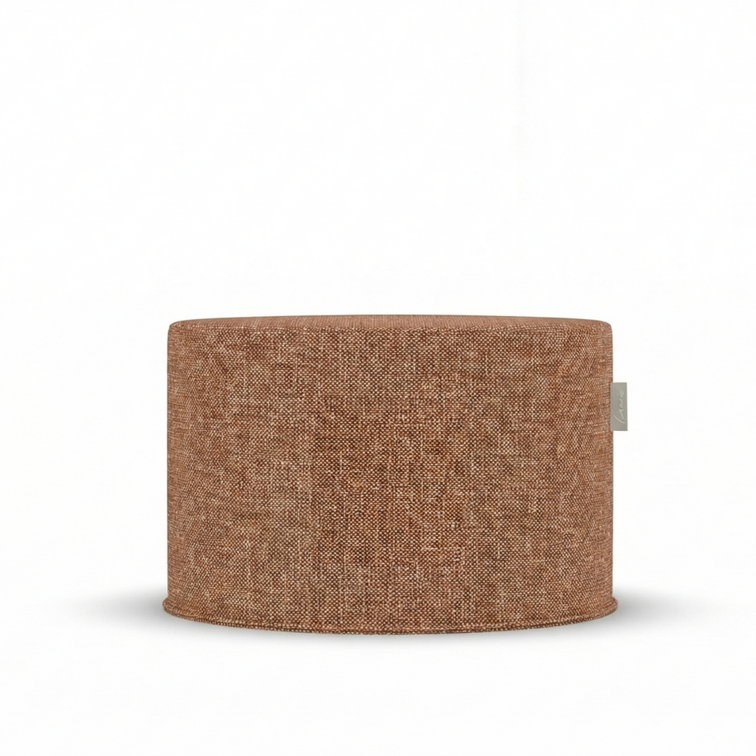 Laui Lounge Indoor Pouf Japandi Hazel Ø68x35 cm, brede ronde poef met linnenlook