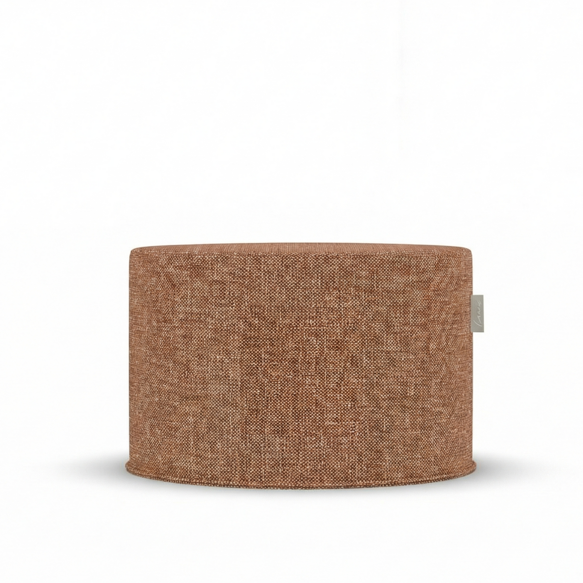Laui Lounge Indoor Pouf Japandi Hazel Ø68x35 cm, brede ronde poef met linnenlook