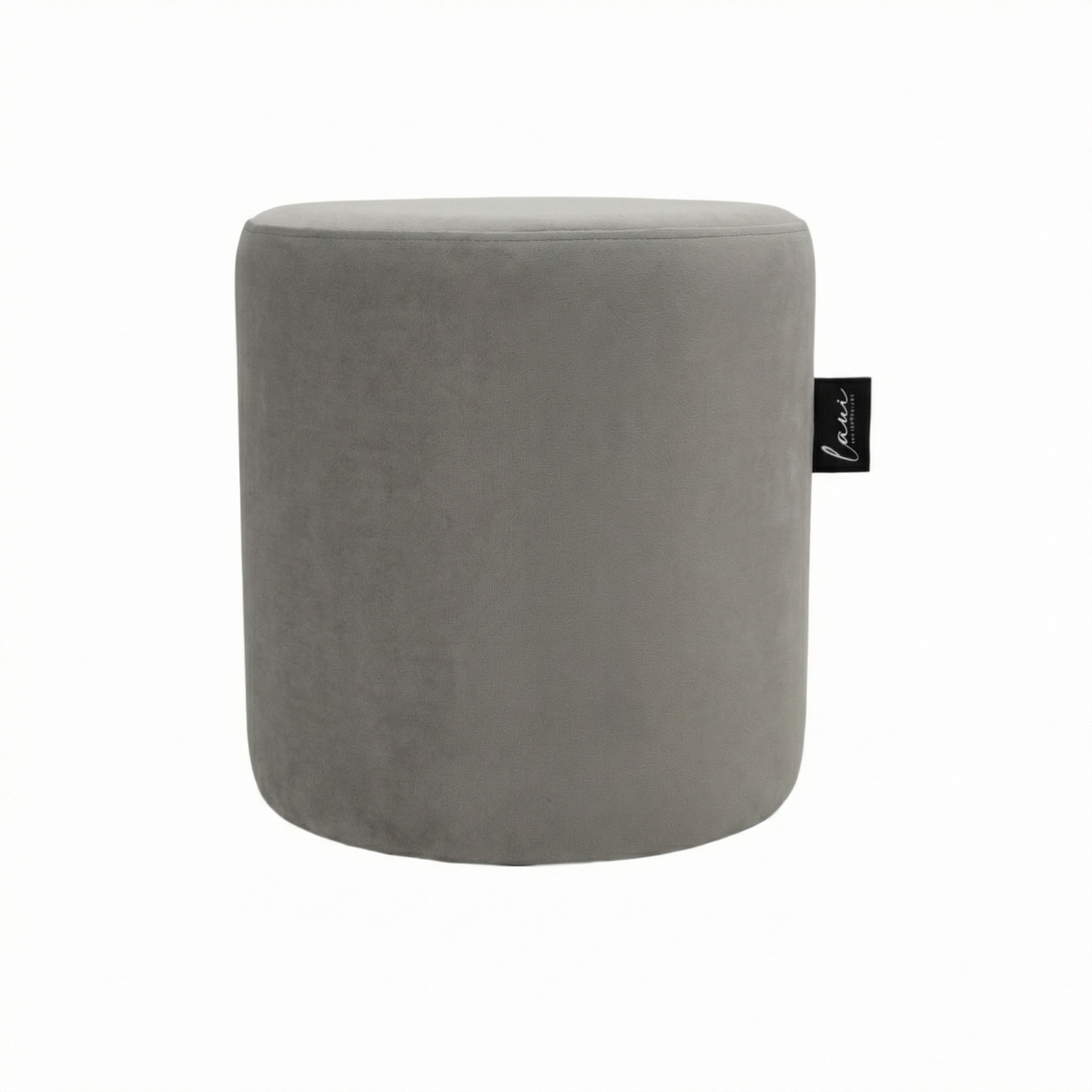 Laui Lounge Indoor Pouf Velvet Khaki Ø44x46 cm, ronde kakigroene velvet poef