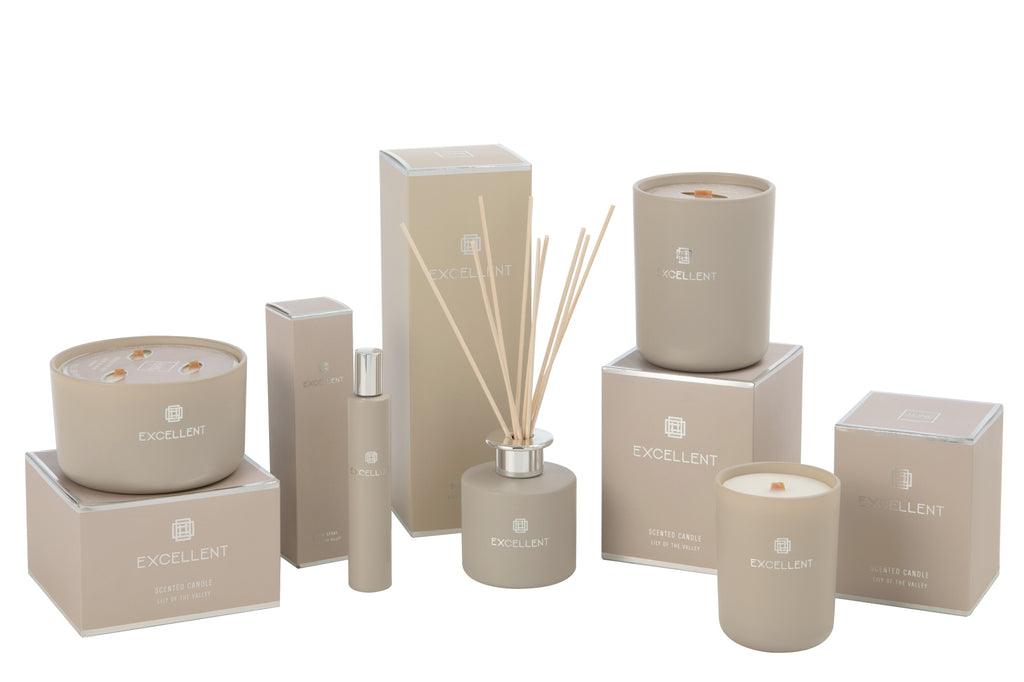 Interieurspray Excellent Glas Beige 50ML - Geurstokjes - J-Line - livinglovely.nl