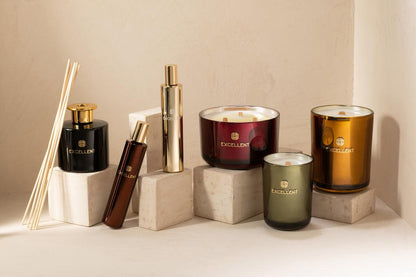 Interieurspray Excellent Golden Honey Goud 50ML - Geurstokjes - J-Line - livinglovely.nl