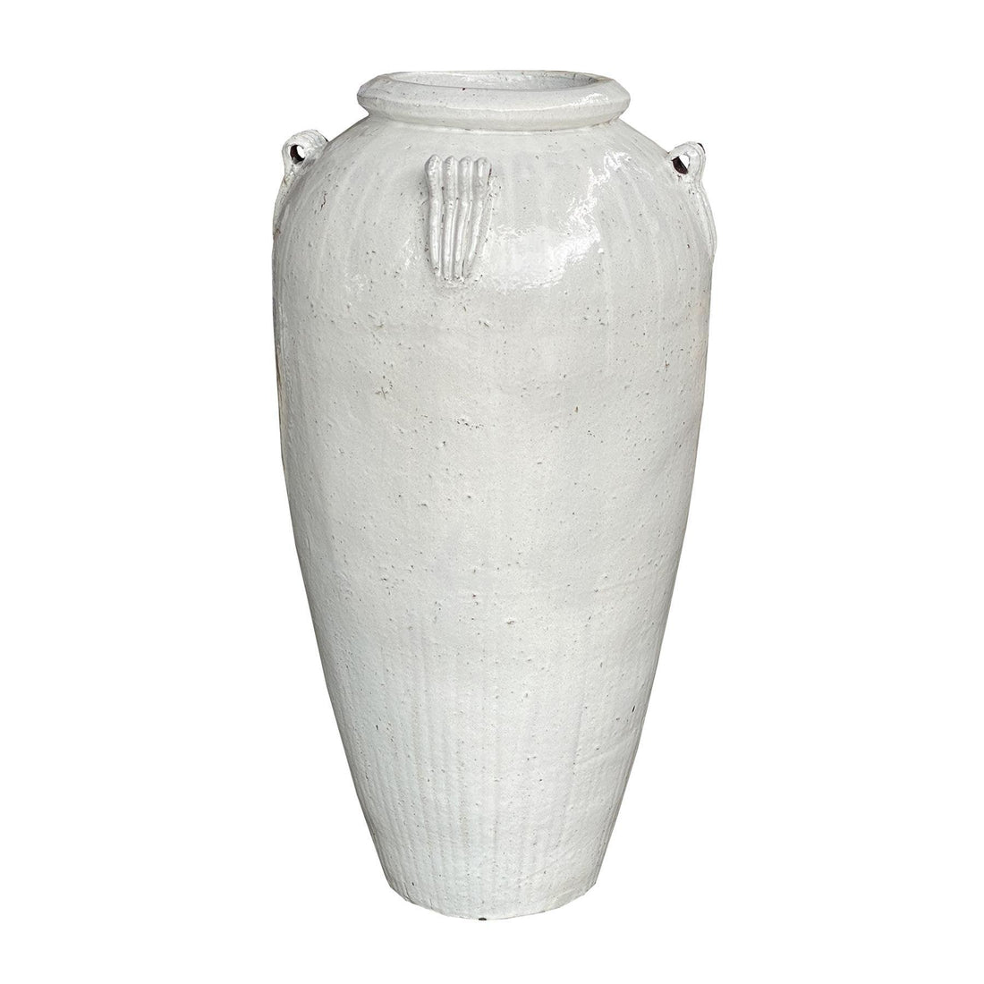Izze White glazed ceramic extreme pot high 58x116cm PTMD - Pot - PTMD - livinglovely.nl